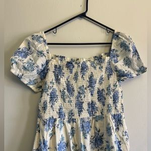 Blue and White Smocked Loft Dress Size M
